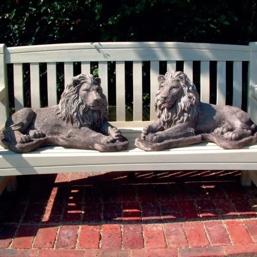 English Lions Stone Garden Statues