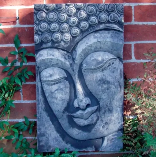 Enlightened Buddha Stone Garden Wall Art Plaque