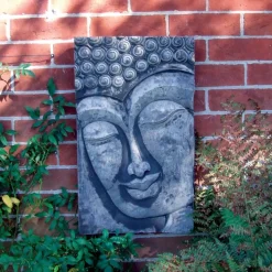 Enlightened Buddha Stone Garden Wall Art Plaque