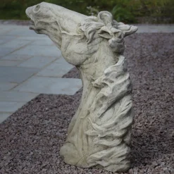 Epona Horses Head Stone Garden Ornament