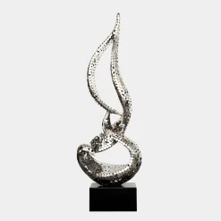 Eternal Flame 173cm Silver Metal Garden Sculpture