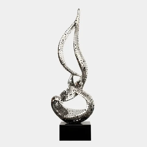 Eternal Flame 173cm Silver Metal Garden Sculpture