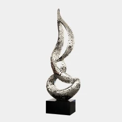 Eternal Flame 173cm Silver Metal Garden Sculpture