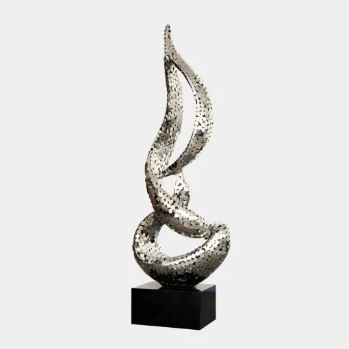 Eternal Flame 173cm Silver Metal Garden Sculpture