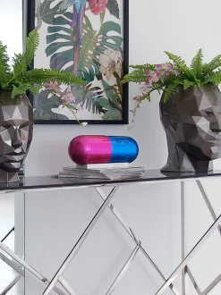 Eternal Happiness Pill 13cm Fuchsia Resin Indoor Sculpture