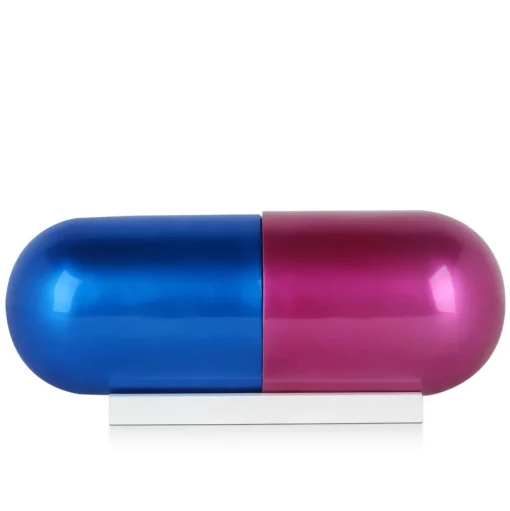 Eternal Happiness Pill 13cm Fuchsia Resin Indoor Sculpture