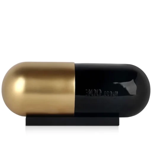 Eternal Health Pill 13cm Gold Resin Indoor Sculpture