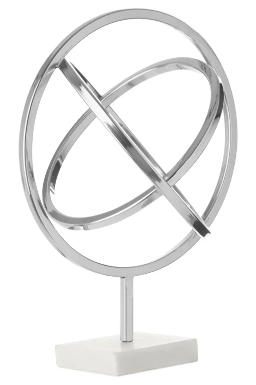 Eternal Orbit 42cm Silver Metal Indoor Sculpture
