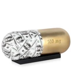 Eternal Wealth Pill 13cm Gold Resin Indoor Sculpture