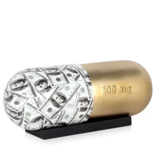 Eternal Wealth Pill 13cm Gold Resin Indoor Sculpture