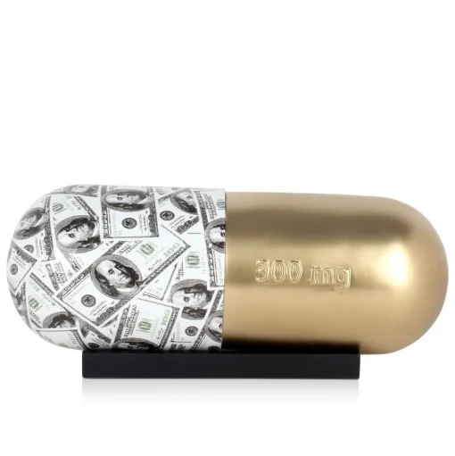 Eternal Wealth Pill 13cm Gold Resin Indoor Sculpture