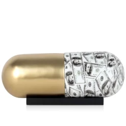 Eternal Wealth Pill 13cm Gold Resin Indoor Sculpture