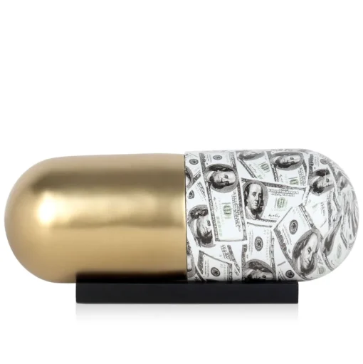 Eternal Wealth Pill 13cm Gold Resin Indoor Sculpture