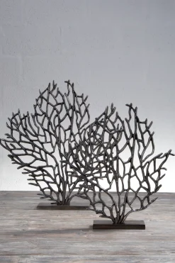Euphoric Coral 43cm Black Metal Indoor Sculpture
