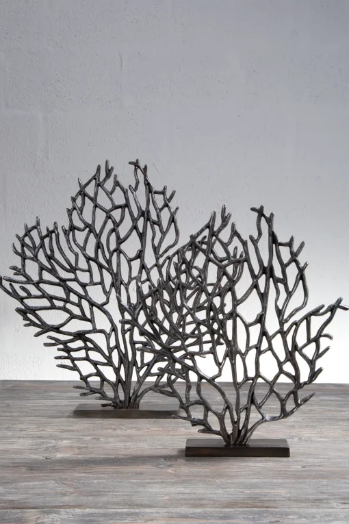 Euphoric Coral 43cm Black Metal Indoor Sculpture