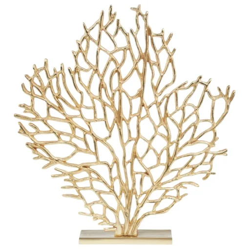 Euphoric Coral 54cm Gold Metal Indoor Sculpture