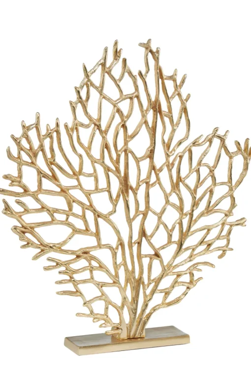 Euphoric Coral 54cm Gold Metal Indoor Sculpture