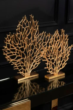 Euphoric Coral 54cm Gold Metal Indoor Sculpture