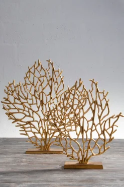 Euphoric Coral 40cm Gold Metal Indoor Sculpture