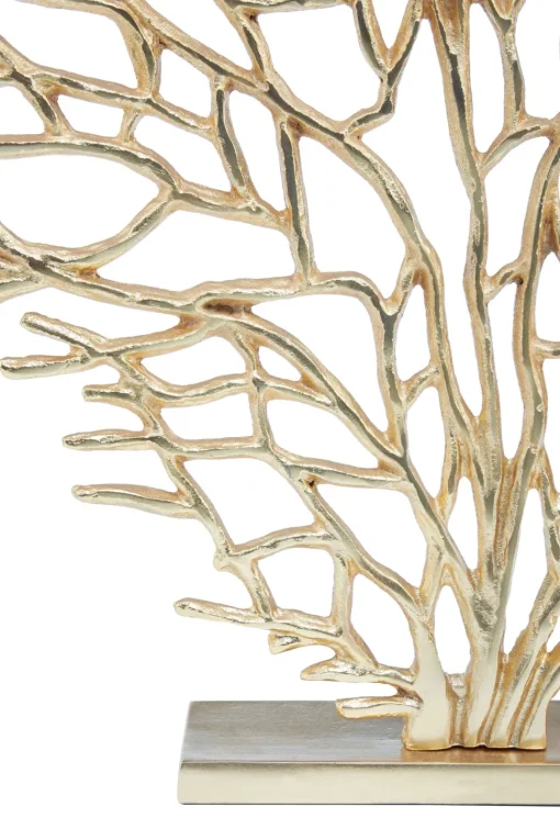 Euphoric Coral 54cm Gold Metal Indoor Sculpture