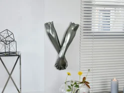 Everlasting Embrace 55cm Anthracite Resin Wall Sculpture