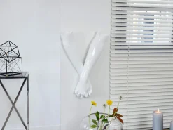 Everlasting Embrace 55cm White Resin Wall Sculpture