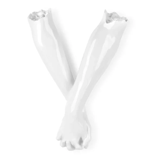 Everlasting Embrace 55cm White Resin Wall Sculpture