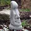Female Easter Island Head Stone Garden Ornament