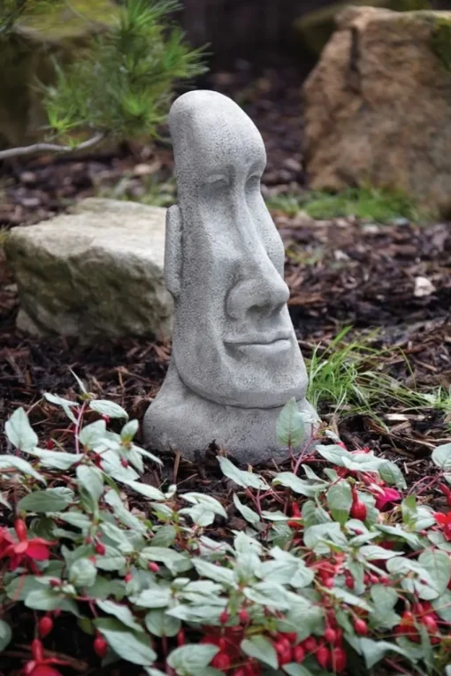 Female Easter Island Head Stone Garden Ornament