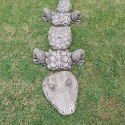 Five Piece Crocodile Stone Garden Ornament