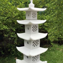Five Tier Japanese Pagoda Lantern Marble Garden Ornament