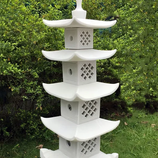 Five Tier Japanese Pagoda Lantern Marble Garden Ornament