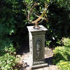 Floral Armillary Stone Garden Sundial