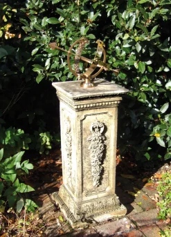 Floral Armillary Stone Garden Sundial