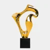 Flow Motion 90cm Gold Metal Indoor Sculpture v1