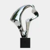 Flow Motion 90cm Silver Metal Indoor Sculpture v2