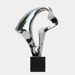 Flow Motion 90cm Silver Metal Indoor Sculpture v2