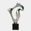 Flow Motion 90cm Silver Metal Indoor Sculpture v1