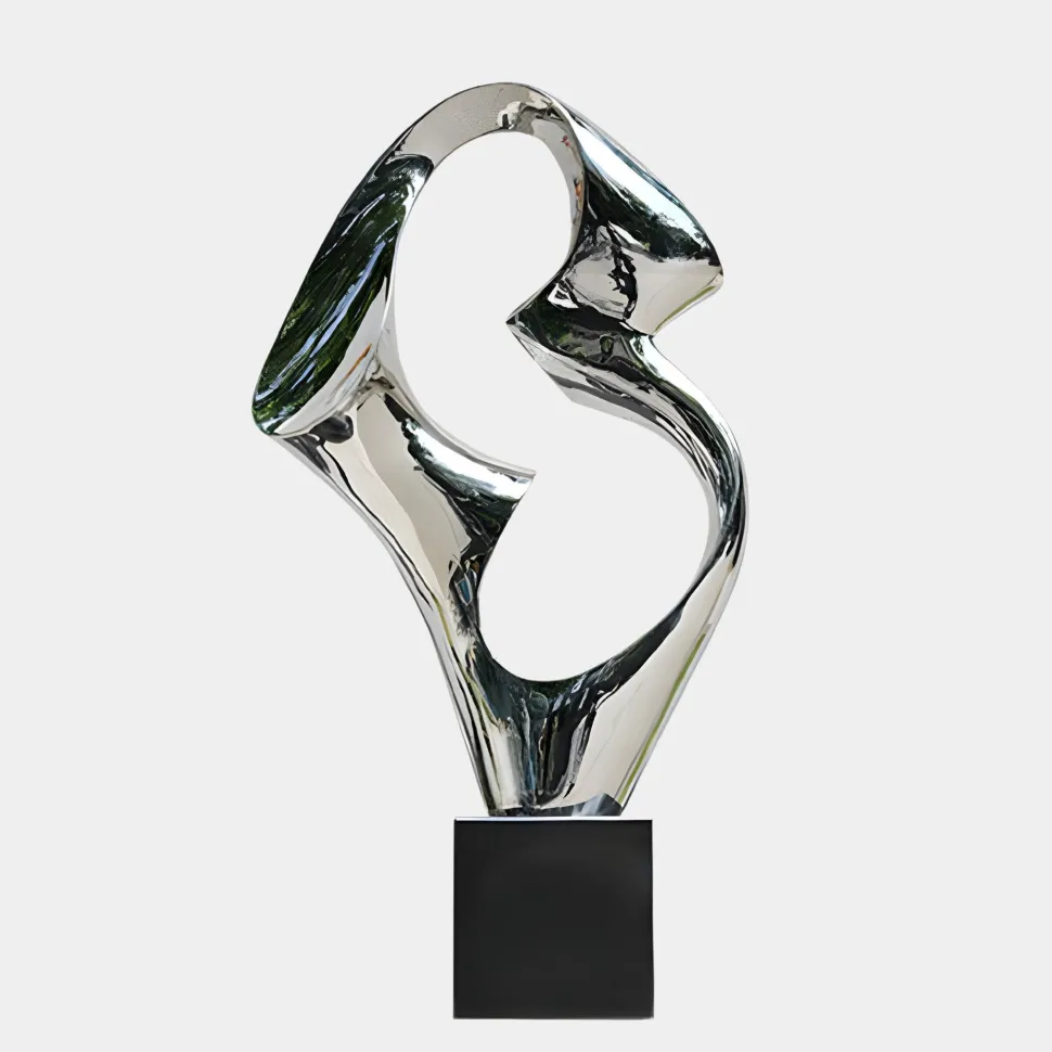 Flow Motion 96cm Silver Metal Indoor Sculpture v3