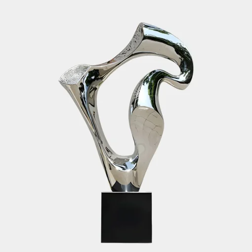 Flow Motion 90cm Silver Metal Indoor Sculpture v1