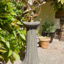 Fluted Armillary 82cm Stone Garden Sundial