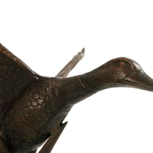 Flying Duck Bronze Metal Garden Ornament