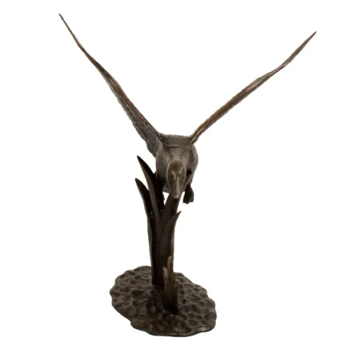 Flying Duck Bronze Metal Garden Ornament