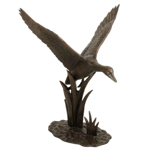 Flying Duck Bronze Metal Garden Ornament