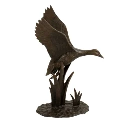 Flying Duck Bronze Metal Garden Ornament