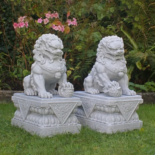 Foo Dogs 76cm Granite Chinese Garden Statues