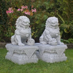 Foo Dogs 45cm Granite Chinese Garden Statues
