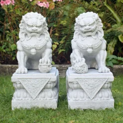 Foo Dogs 76cm Granite Chinese Garden Statues