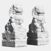 Foo Dogs 120cm White Marble Garden Statues