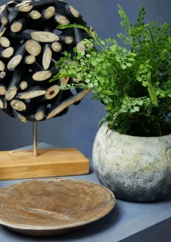 Forest Orb 35cm Black Wood Indoor Sculpture